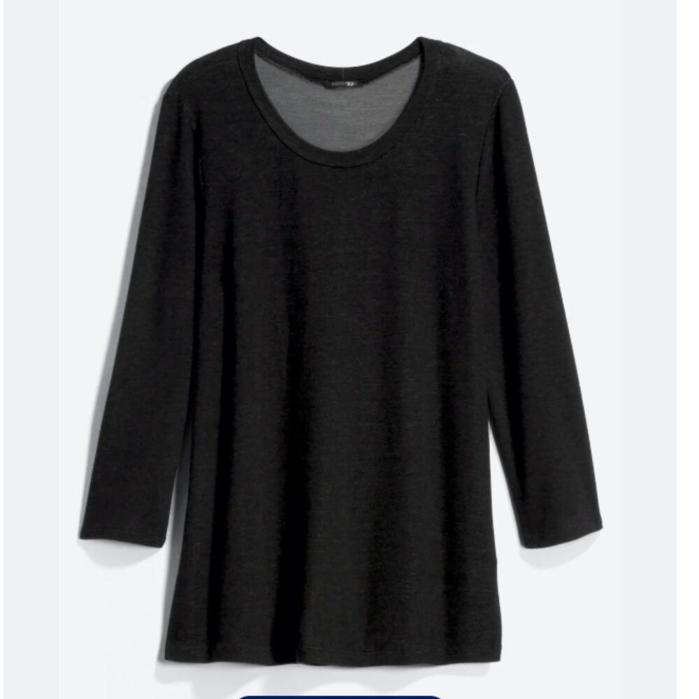 Women's Papermoon Marisol Mixed Material 3/4 Sleeve Knit Top, black, size 2X